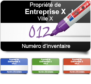 Étiquettes d’inventaire pour l’étiquetage manuel